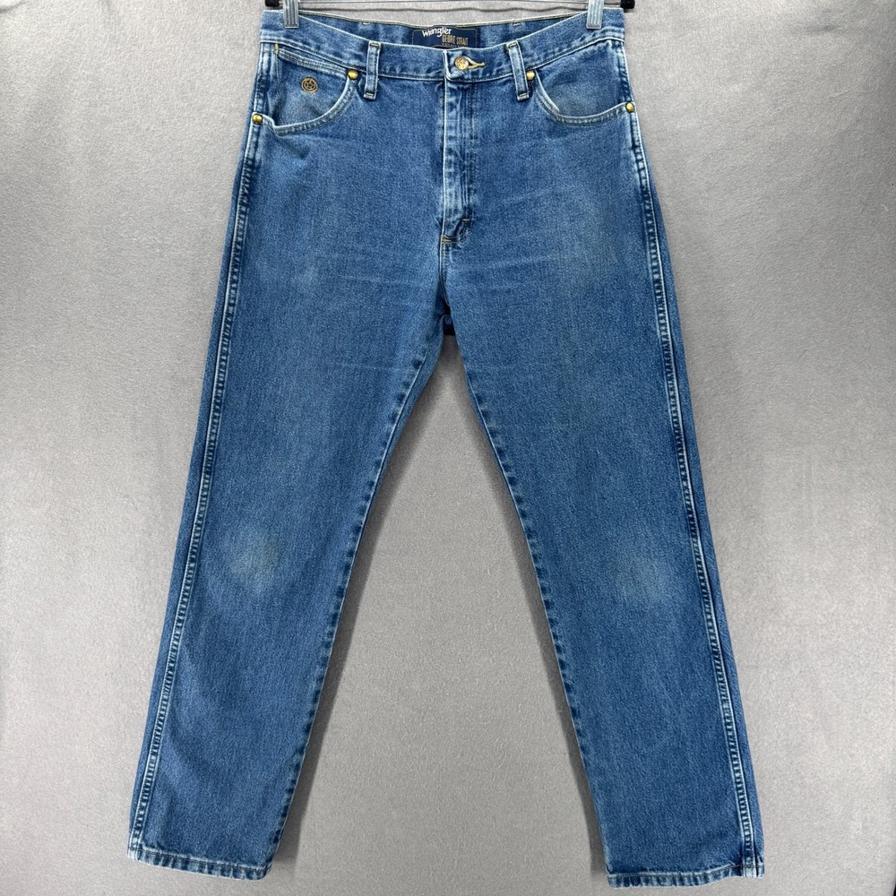 Wrangler Straight Leg Jeans in Classic Blue Denim